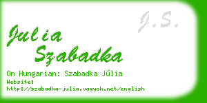 julia szabadka business card