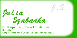 julia szabadka business card